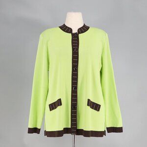 EXCLUSIVELY MISOOK Signature Knit Button Front Cardigan Sweater Size L